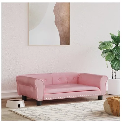vidaXL Krevet za pse ružičasti 95 x 55 x 30 cm baršunasti