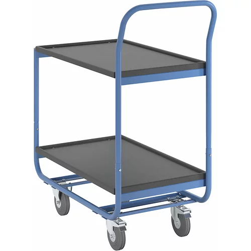 eurokraft pro Transportni voziček, nosilnost 150 kg, nakladalne površine z robnikom, 2 nakladalni površini