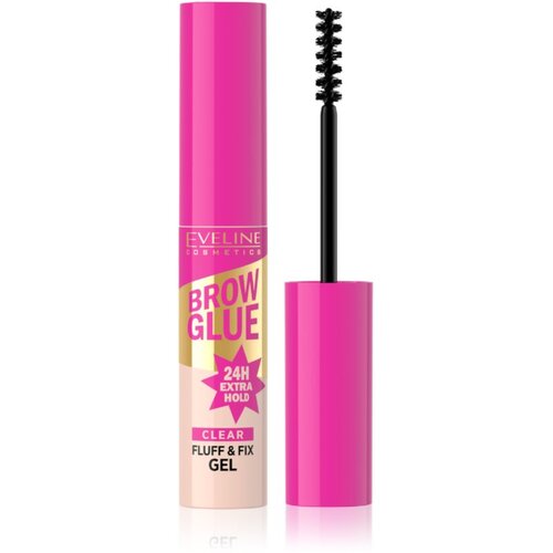 Eveline Cosmetics Brow Glue Fluff &amp;amp; Fix Gel dugotrajni gel za obrve nijansa Transparent 6 ml Slike