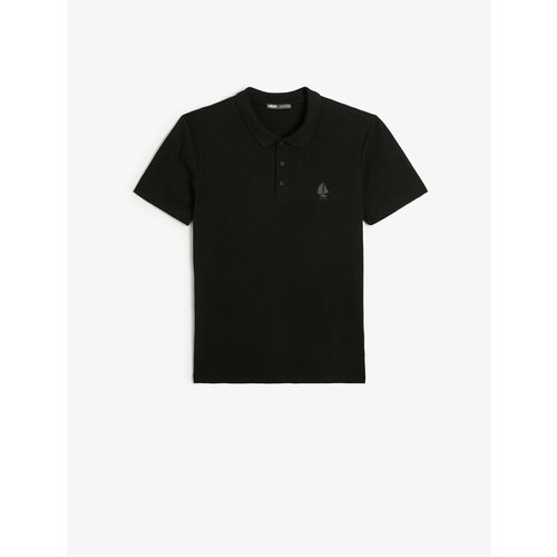 Koton Polo Neck T-Shirt Minimal Printed Buttoned Short Sleeve Slike