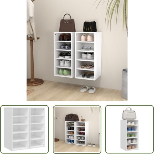 The Living Store Omarica za čevlje 2 kosa bela 31,5x35x70 cm iverna plošča - Omara Za Čevlje, (21744533) Cene