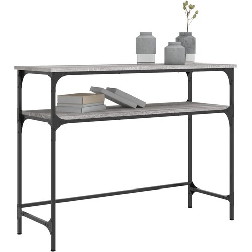  Konzolni stol siva boja hrasta 100x35,5x75 cm konstruirano drvo Slike