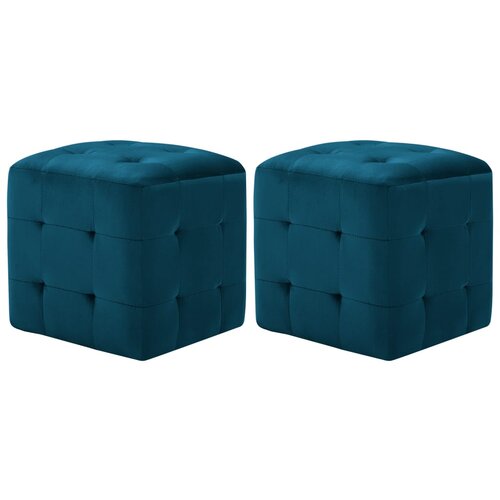The Living Store Tabure 2 kosa moder 30x30x30 cm žametno blago - Tabure, (21419771) Cene