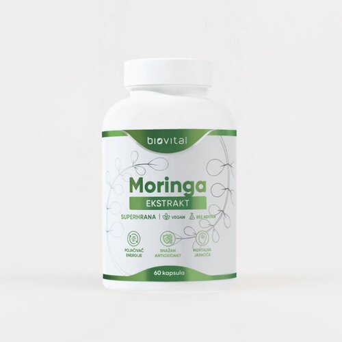 Biovital Moringa Ekstrakt 500 mg &amp;ndash; Energija, imunitet i podr&amp;scaron;ka metabolizmu | 60 kapsula Slike