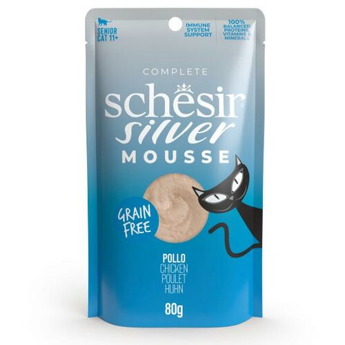 Schesir silver Senior sos za mačke - Piletina i bundeva u musu 80g Cene