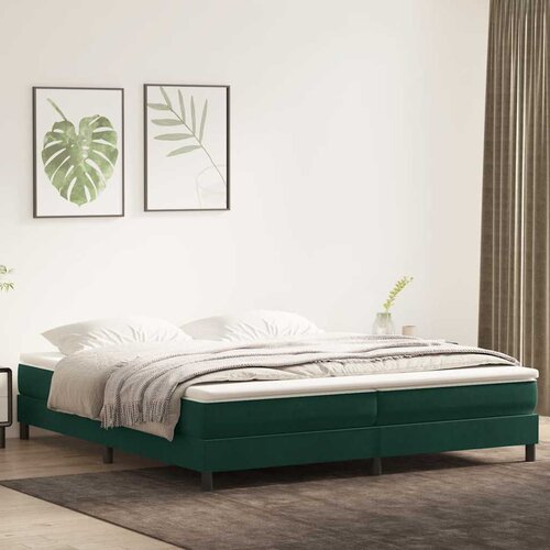 Box Spring krevet bez madracem tamnozeleni 200x210 cm bar&scaron;un Cijene