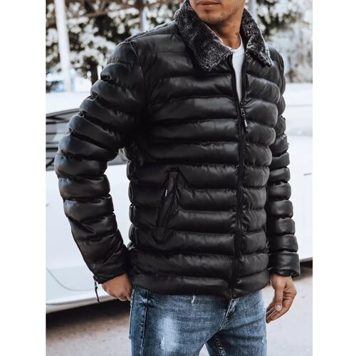 DStreet Black men&amp;#039;s leather jacket TX4250 Slike