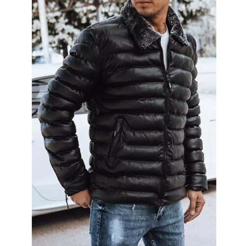 DStreet Black men's leather jacket TX4250 Slike