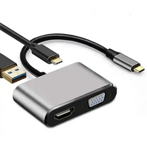Linkom Adapter-konverter USB Tip C na HDMI 4K/VGA/1xUSB 3.0/Type C Cene