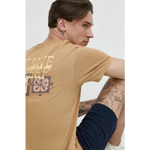 Billabong Pamučna majica X CORAL GARDENERS za muškarce, boja: bež, s tiskom