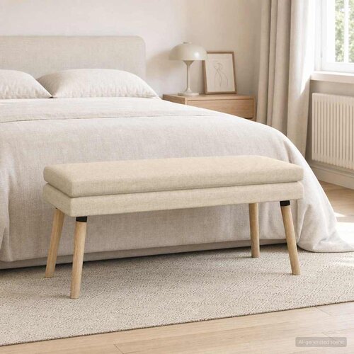  Klupa s dvostrukim slojem Krem 110 x 40 x 47 cm Tkanina Cijene
