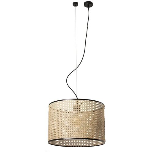 Faro 64314-49 - Luster na sajli MAMBO 1xE27/15W/230V prečnik 45 cm ratan/crna Slike