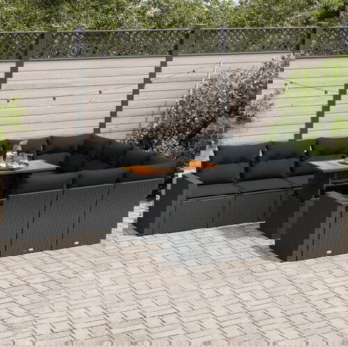 vidaXL 11-dijelni set vrtnih sofa od poliratana s jastucima crni Cijene