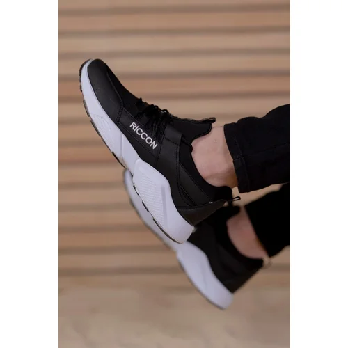 Riccon Unisex Black and White Sneakers