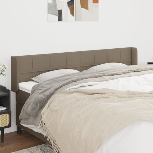 The Living Store Vzglavje z u&amp;scaron;esi taupe 203x16x78/88 cm blago - Vzglavje, (21659200) Slike