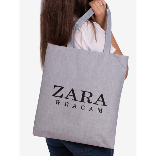 SHELOVET Fabric bag with the inscription gray Slike