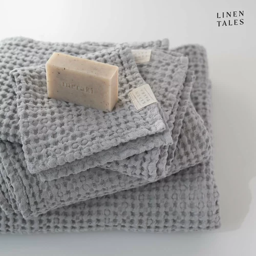 Linen Tales Svetlo siva brisača 50x70 cm Honeycomb – Linen Tales