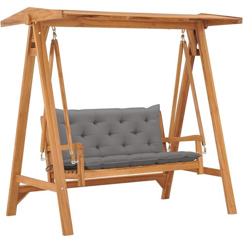  Gugalnica s sivo blazino 170 cm trdna tikovina Cene