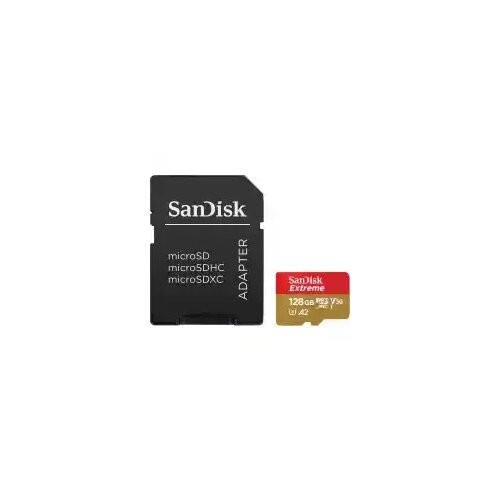 Sandisk Extreme microSDXC 64GB + SD Adapter + 1 year RescuePRO Deluxe up to 170MB/s & 80MB/s Read/Write speeds A2 C10 V30 UHS-I U3 Cene