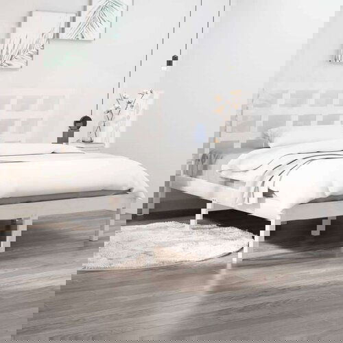  Posteljni okvir bel iz trdnega lesa 150x200 cm 5FT, (20788363) Slike