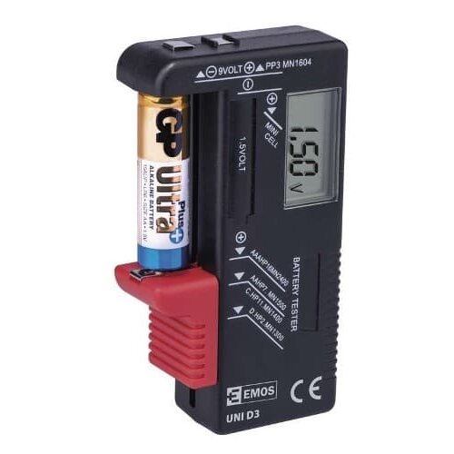 Emos Univerzalni tester baterija AA, AAA, C, D, 9V crni Cene