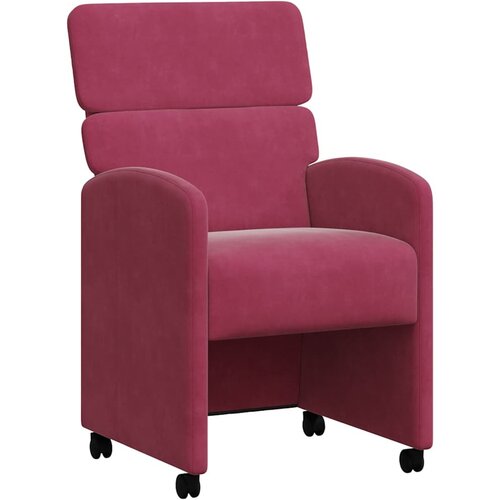 vidaXL Jedilni stoli s kolesi 2 pcs vinsko rdeča 58 x 65 x 98 cm Žamet, (5000093033) Cene