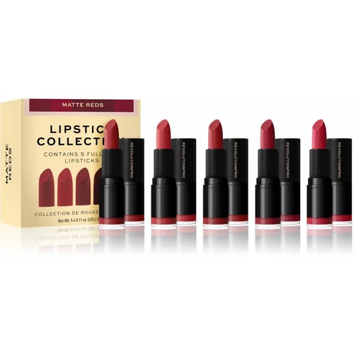Revolution Lipstick Collection set šmink 5 ks odtenek Matte Reds 5 kos