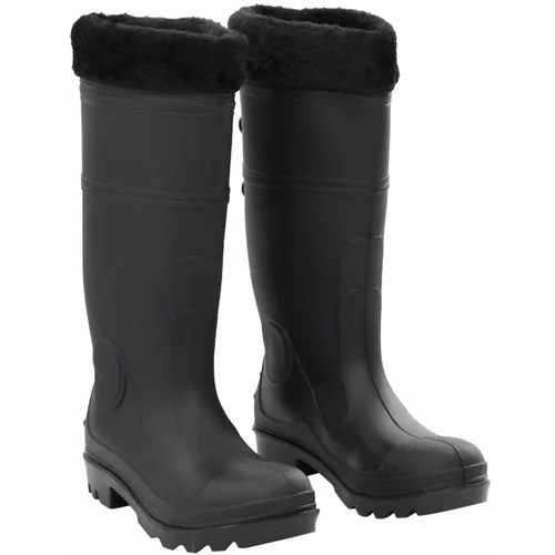  Dežni škornji z odstranljivimi nogavicami črni velikost 38 PVC