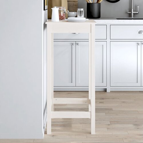 The Living Store Barski stol bijeli 50 x 50 x 110 cm od masivne borovine Cijene