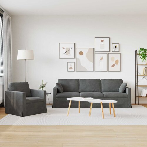  Set sofe 2 pcs Tamno siva 228 x 78 x 80 cm Bar&amp;scaron;un Slike