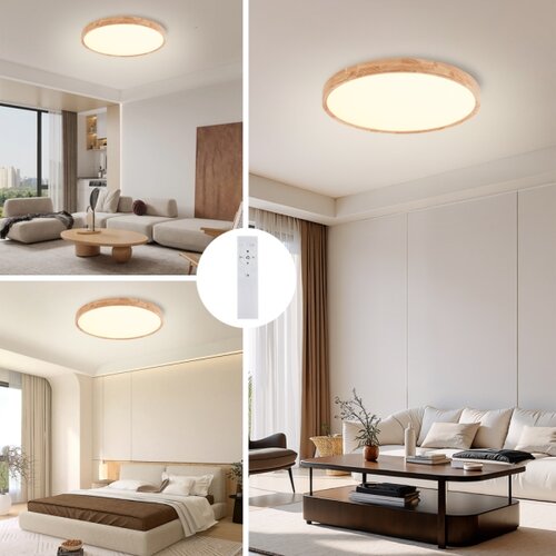  Brilagi - LED prigu&amp;scaron;iva svetiljka WOODROUND LED/40W/230V 3000-6000K prečnik 60 cm + daljinski upravljač Slike