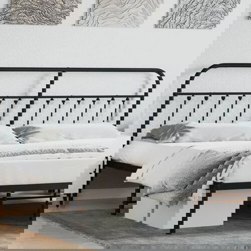 vidaXL Metalno uzglavlje crno 193 cm Cene