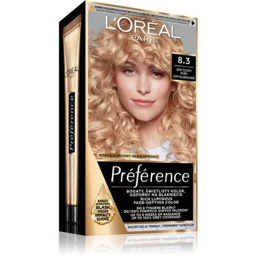 L´Oréal Paris Pr&eacute;f&eacute;rence boja za kosu nijansa 8.3 Light golden blonde 1 kom Cijene