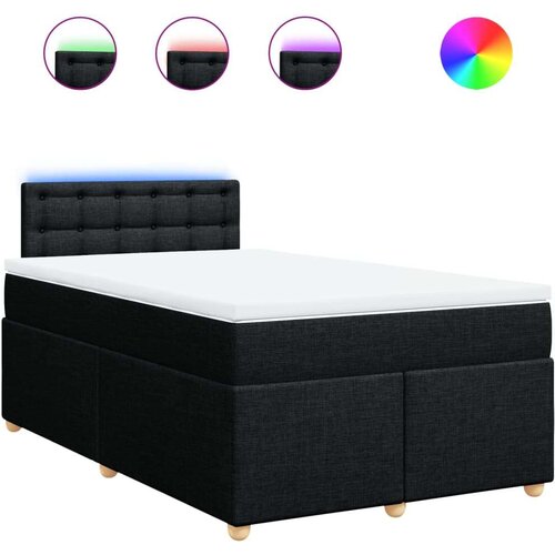 VidaXL Krevet s oprugama i madracem crni 120 x 200cm od tkanine Slike