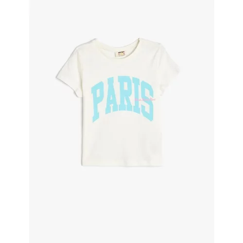 Koton T-Shirt Paris City Printed Short Sleeve Crew Neck Cotton