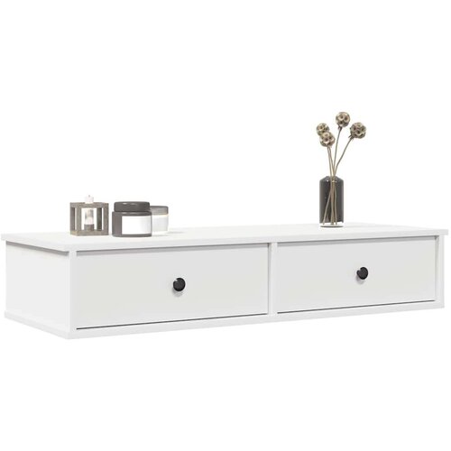 vidaXL Zidna polica s ladicama bijela 100x37,5x19 cm izrađeno drvo Cijene