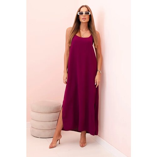 Kesi Włoski Long strap dress plum Slike