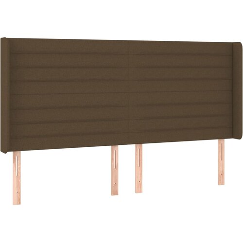  LED uzglavlje tamnosmeđe 163x16x118/128 cm od tkanine Slike