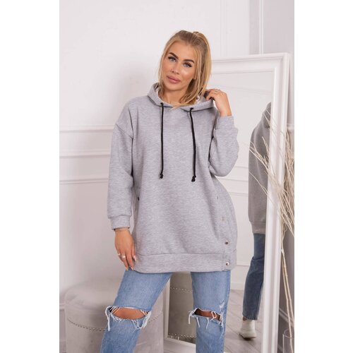 Kesi Insulated sweatshirt with press studs in grey color Slike