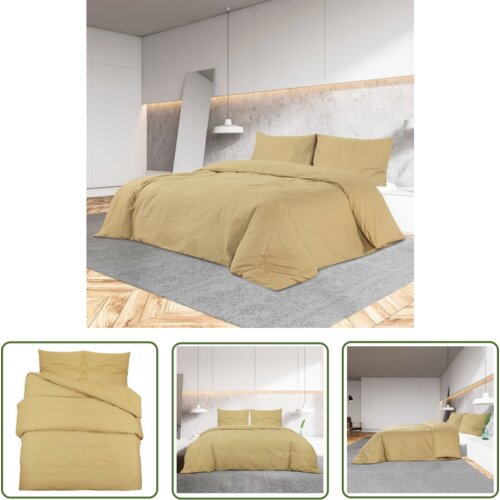 The Living Store Posteljnina taupe 200x200 cm lahka mikrovlakna - Komplet Prevlek Za Odejo, (21743841) Cene