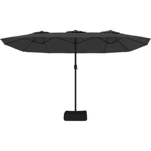  Dvostruki vrtni suncobran s LED svjetlima antracit 449 x 265 cm Slike