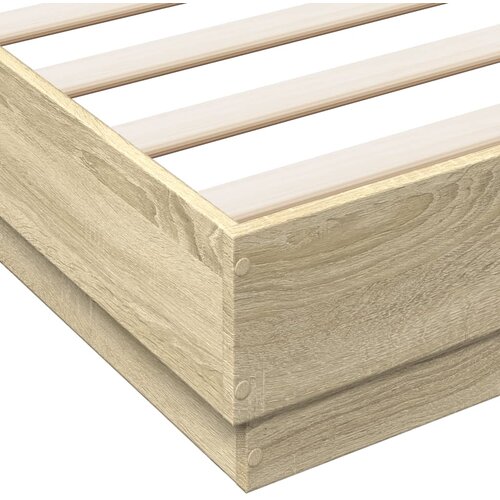  Okvir za krevet boja hrasta 150x200 cm konstruirano drvo Slike