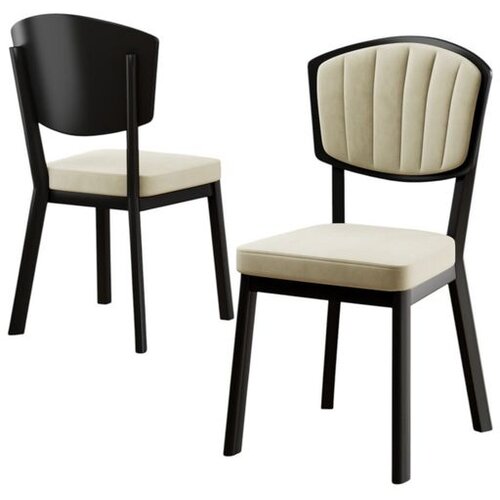 Hanah home set trpezarijskih stolica Nape 6 kom, krem tkanina Babyface, crne metalne noge Cene