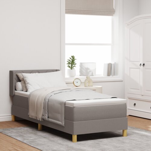  Postelja z vzmetnico z vzmetnico Taupe 80 x 200 cm blago, (5000126497) Cene