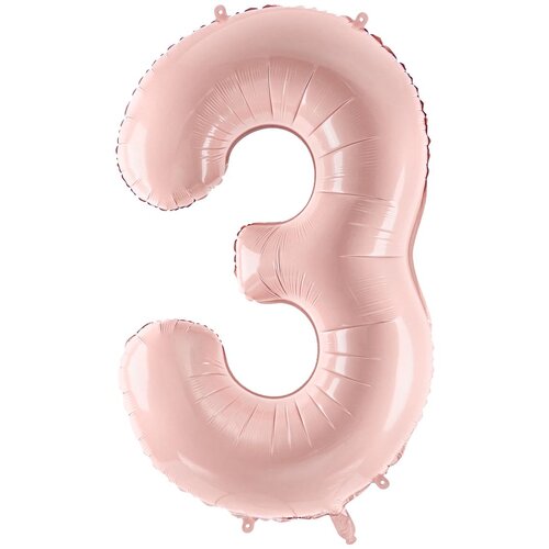 PARTY DECO balon folija številka ''3'', 72cm, svetlo roza Cene