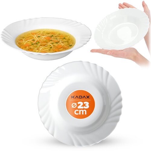 KADAX Globok krožnik za večerjo 23 cm Komplet 3 krožnikov Komplet belih krožnikov, (5000355391) Slike
