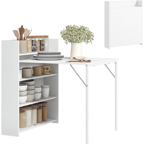 HOMCOM Jedilna miza MDF, jeklo 91D x 78,5&Scaron; x 93V cm bela, (5000242577) Cene