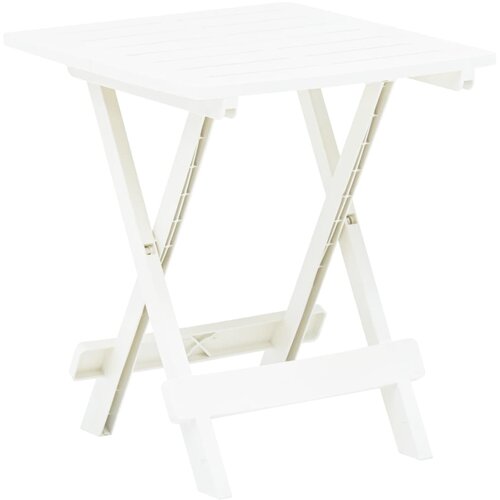 The Living Store Zložljiva vrtna miza bela 45x43x50 cm plastika - Vrtna Miza, (21475218) Slike