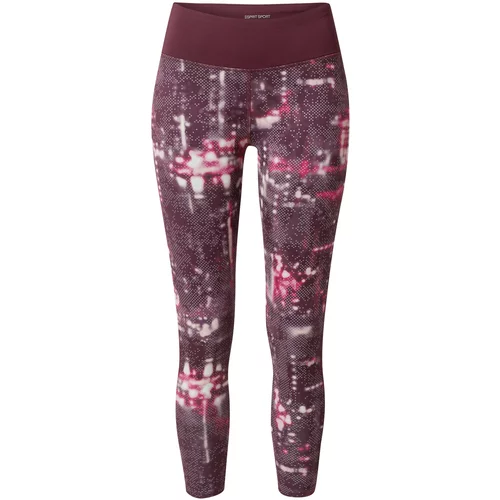 ESPRIT SPORT Sportske hlače roza / bordo / bijela