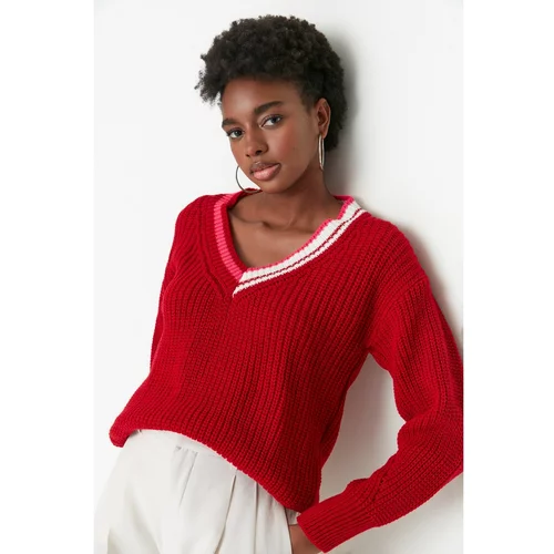 Trendyol Red Balloon Sleeve Knitwear Sweater